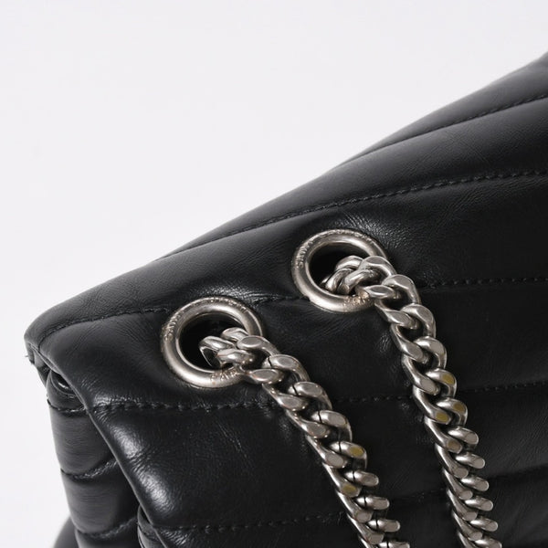 YVES SAINT LAURENT イヴサンローラン ルル チェーンバック ショルダーバッグ ミディアム カーフスキン GUE574946 ブラック 美品 中古 4a007364