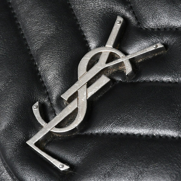 YVES SAINT LAURENT イヴサンローラン ルル チェーンバック ショルダーバッグ ミディアム カーフスキン GUE574946 ブラック 美品 中古 4a007364