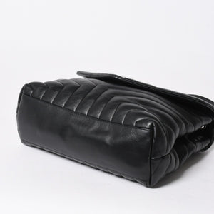 YVES SAINT LAURENT イヴサンローラン ルル チェーンバック ショルダーバッグ ミディアム カーフスキン GUE574946 ブラック 美品 中古 4a007364