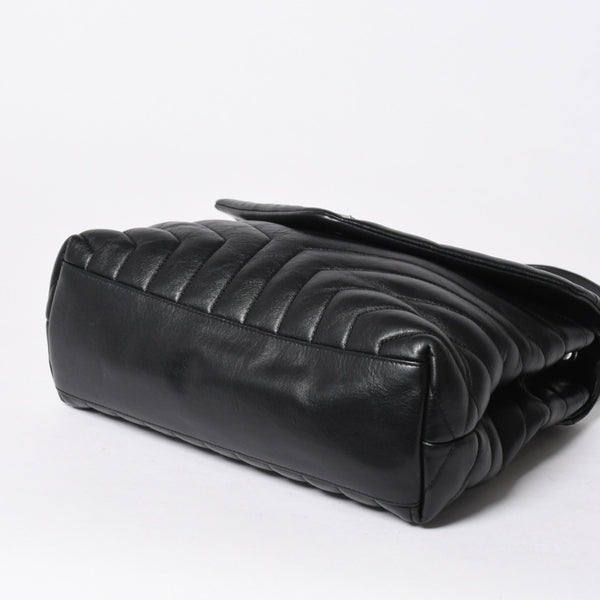 YVES SAINT LAURENT イヴサンローラン ルル チェーンバック ショルダーバッグ ミディアム カーフスキン GUE574946 ブラック 美品 中古 4a007364