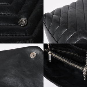 YVES SAINT LAURENT イヴサンローラン ルル チェーンバック ショルダーバッグ ミディアム カーフスキン GUE574946 ブラック 美品 中古 4a007364