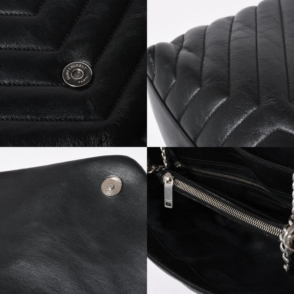YVES SAINT LAURENT イヴサンローラン ルル チェーンバック ショルダーバッグ ミディアム カーフスキン GUE574946 ブラック 美品 中古 4a007364