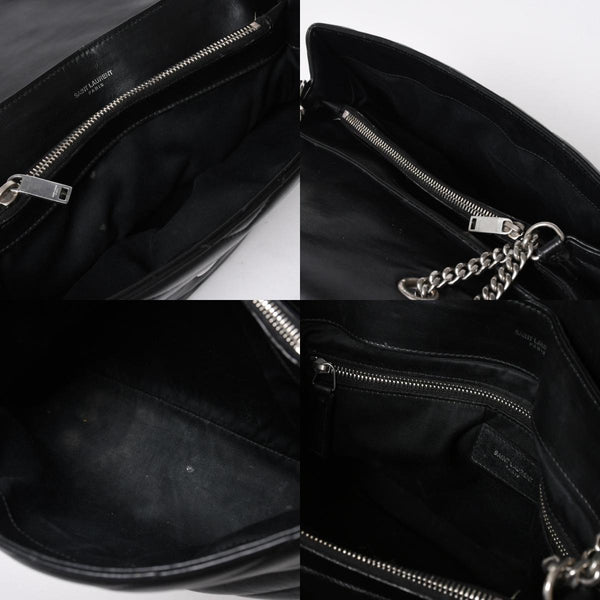 YVES SAINT LAURENT イヴサンローラン ルル チェーンバック ショルダーバッグ ミディアム カーフスキン GUE574946 ブラック 美品 中古 4a007364