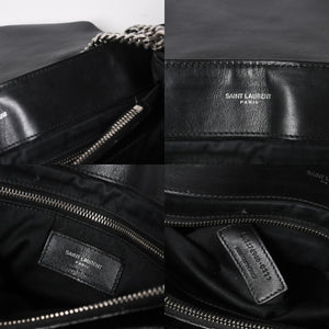 YVES SAINT LAURENT イヴサンローラン ルル チェーンバック ショルダーバッグ ミディアム カーフスキン GUE574946 ブラック 美品 中古 4a007364