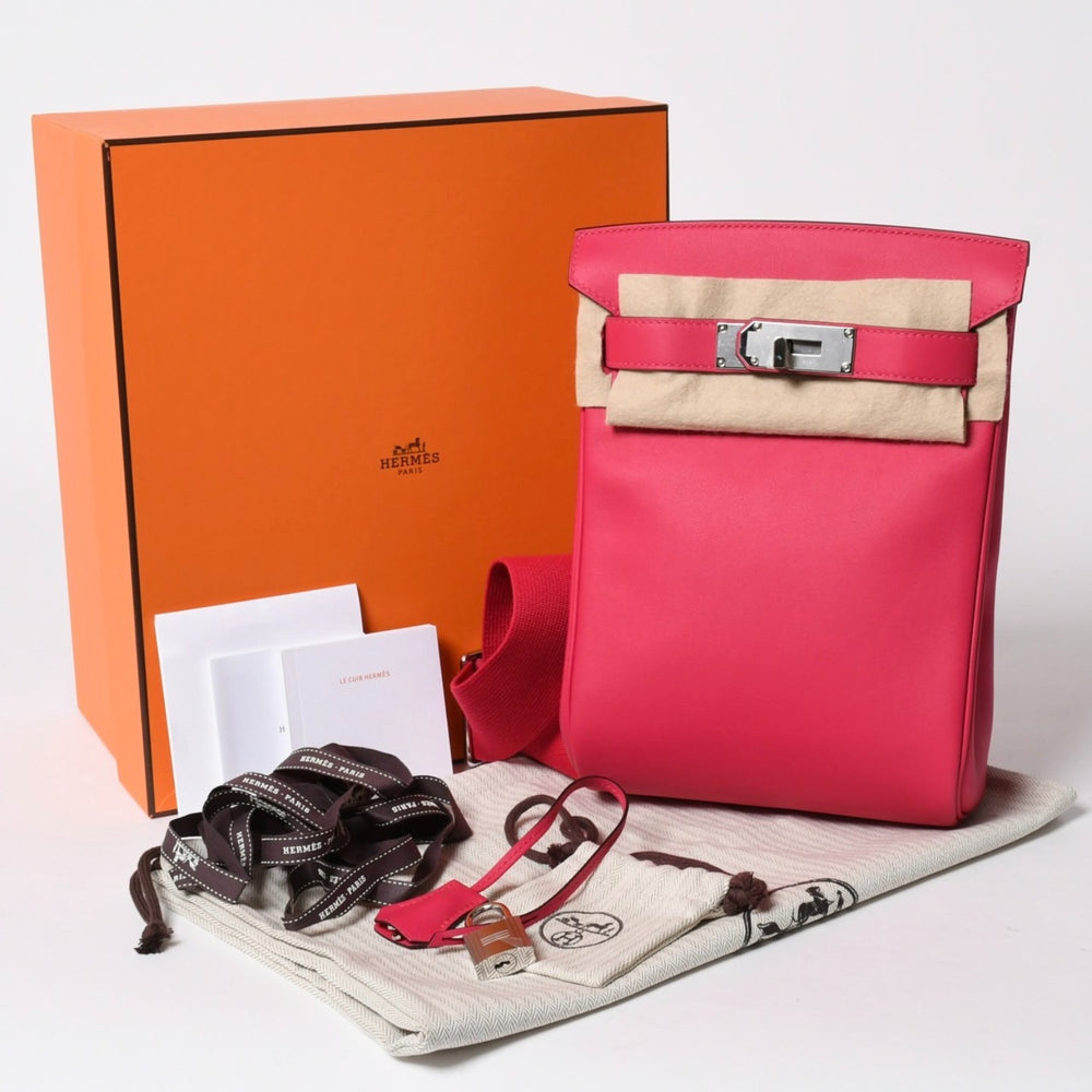新品未使用 HERMES エルメス ケリー アッカド PM ショルダーバッグ ピンク トゴ K刻印 2025年製 シルバー金具 中古 4a007224