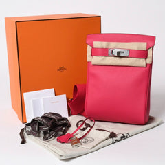 新品未使用 HERMES エルメス ケリー アッカド PM ショルダーバッグ ピンク トゴ K刻印 2025年製 シルバー金具 中古 4a007224