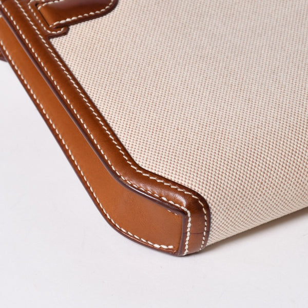 HERMES エルメス ケリー デペッシュ 25 クラッチバッグ ベージュ ブラウン トワルアッシュ バレニア Z刻 2021年製 GD金具 美品 中古 4a007217