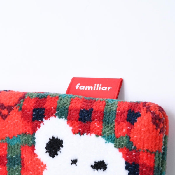 新品未使用 familiar ファミリア × HELLO KITTY ハローキティ 巾着 770347 XF チェック柄 レッド グリーン ホワイト 中古 4a007581