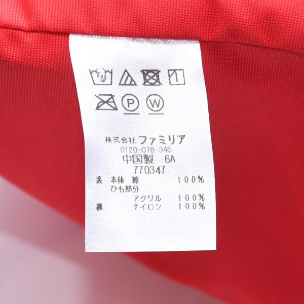 新品未使用 familiar ファミリア × HELLO KITTY ハローキティ 巾着 770347 XF チェック柄 レッド グリーン ホワイト 中古 4a007582