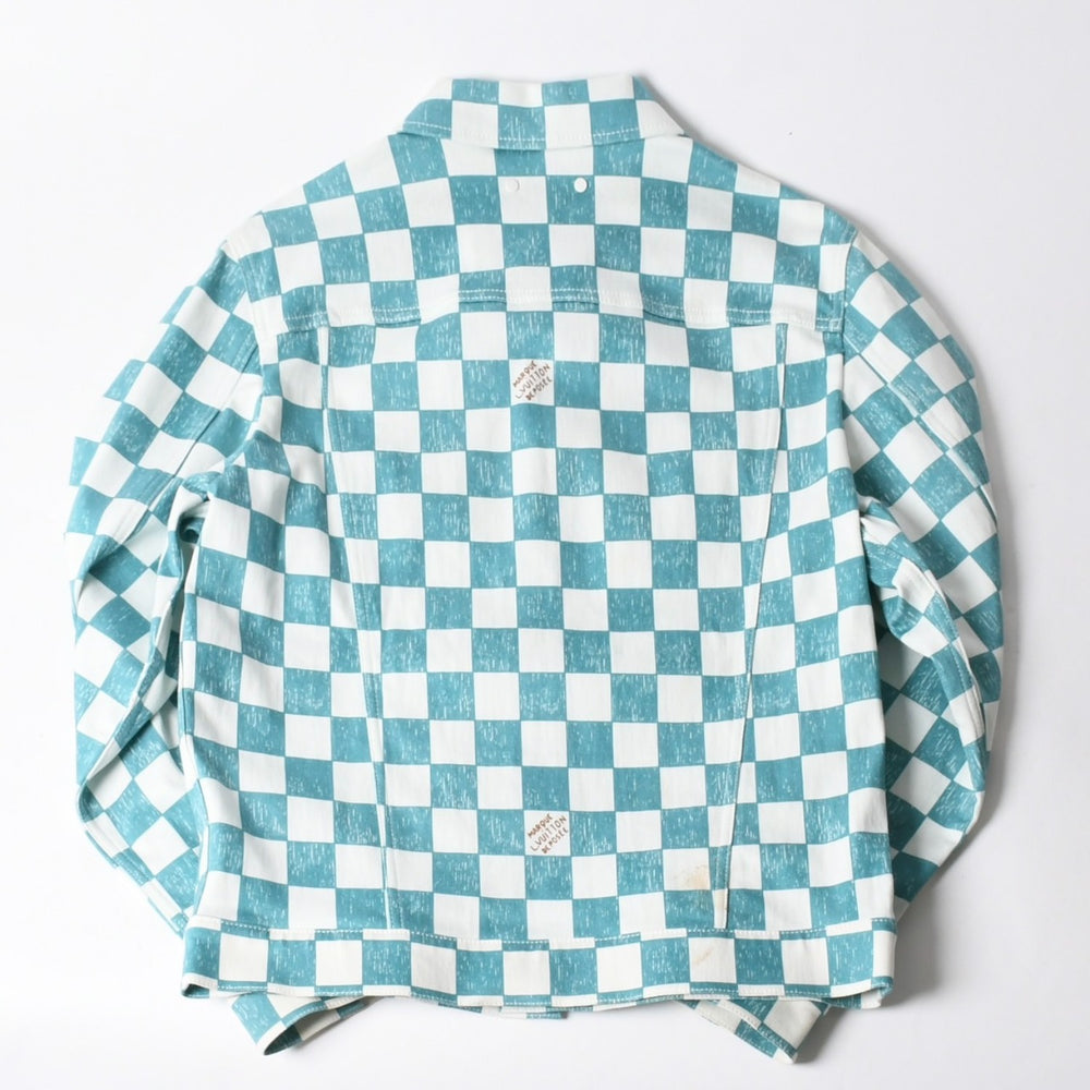 LOUIS VUITTON ルイヴィトン ダミエデニムトラッカージャケット デニムジャケット 21AW サイズ48 RM2129 IM3 HLA20W 美品 中古 4a007238