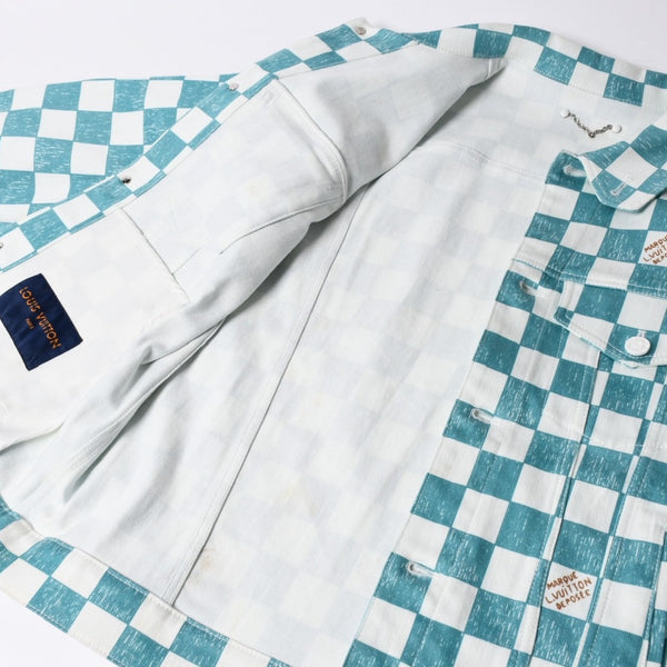 LOUIS VUITTON ルイヴィトン ダミエデニムトラッカージャケット デニムジャケット 21AW サイズ48 RM2129 IM3 HLA20W 美品 中古 4a007238