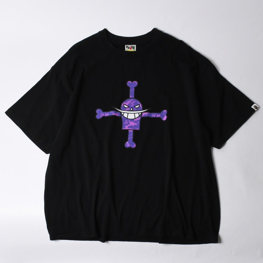 A BATHING APE アベイシングエイプ ワンピース 白髭 ロゴ 総柄 Tシャツ プリント ベイプ パープル サイズL 美品 中古 4a001301