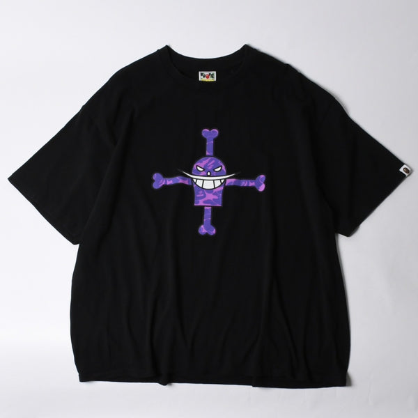 A BATHING APE アベイシングエイプ ワンピース 白髭 ロゴ 総柄 Tシャツ プリント ベイプ パープル サイズL 美品 中古 4a001301