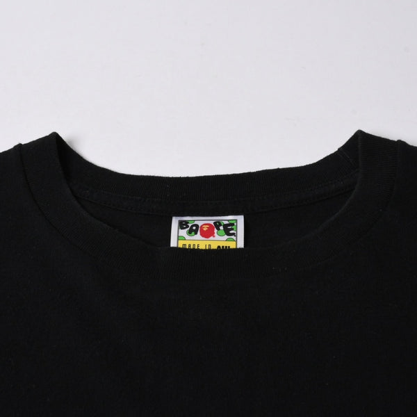 A BATHING APE アベイシングエイプ ワンピース 白髭 ロゴ 総柄 Tシャツ プリント ベイプ パープル サイズL 美品 中古 4a001301