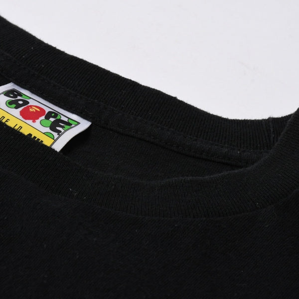 A BATHING APE アベイシングエイプ ワンピース 白髭 ロゴ 総柄 Tシャツ プリント ベイプ パープル サイズL 美品 中古 4a001301