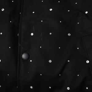 Givenchy ジバンシー リバーシブル コーチジャケット BM013814G1 サイズ46 ラインストーン ブラック クリア 刺繍ロゴ 美品 中古 4a007247