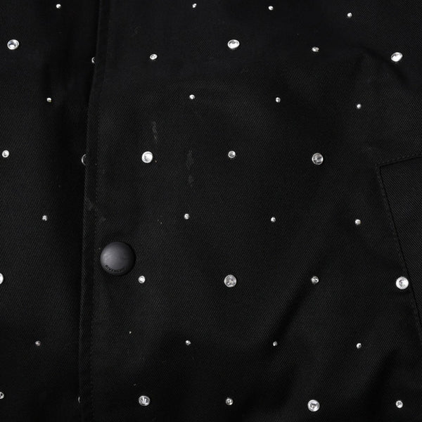 Givenchy ジバンシー リバーシブル コーチジャケット BM013814G1 サイズ46 ラインストーン ブラック クリア 刺繍ロゴ 美品 中古 4a007247