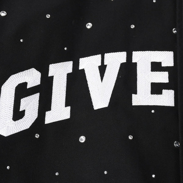 Givenchy ジバンシー リバーシブル コーチジャケット BM013814G1 サイズ46 ラインストーン ブラック クリア 刺繍ロゴ 美品 中古 4a007247