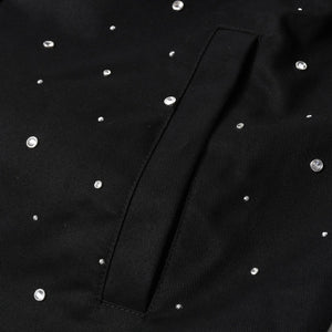 Givenchy ジバンシー リバーシブル コーチジャケット BM013814G1 サイズ46 ラインストーン ブラック クリア 刺繍ロゴ 美品 中古 4a007247