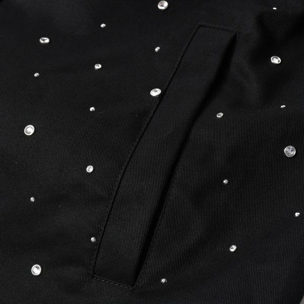 Givenchy ジバンシー リバーシブル コーチジャケット BM013814G1 サイズ46 ラインストーン ブラック クリア 刺繍ロゴ 美品 中古 4a007247