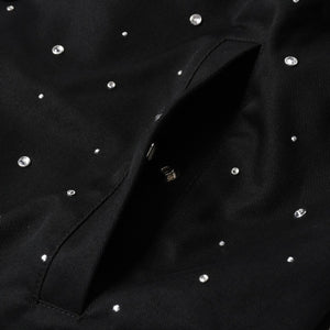 Givenchy ジバンシー リバーシブル コーチジャケット BM013814G1 サイズ46 ラインストーン ブラック クリア 刺繍ロゴ 美品 中古 4a007247