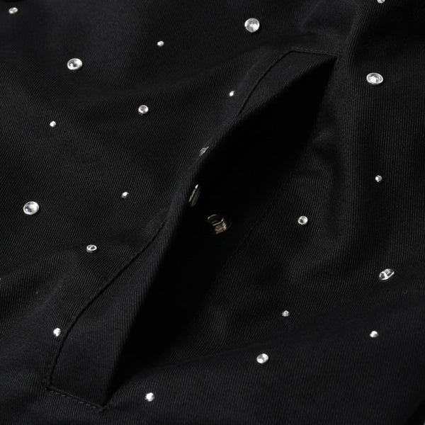 Givenchy ジバンシー リバーシブル コーチジャケット BM013814G1 サイズ46 ラインストーン ブラック クリア 刺繍ロゴ 美品 中古 4a007247