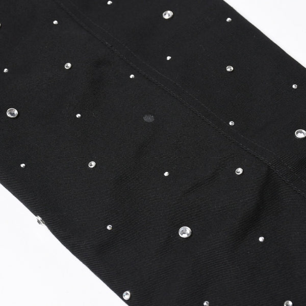 Givenchy ジバンシー リバーシブル コーチジャケット BM013814G1 サイズ46 ラインストーン ブラック クリア 刺繍ロゴ 美品 中古 4a007247