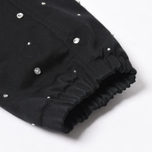 Givenchy ジバンシー リバーシブル コーチジャケット BM013814G1 サイズ46 ラインストーン ブラック クリア 刺繍ロゴ 美品 中古 4a007247