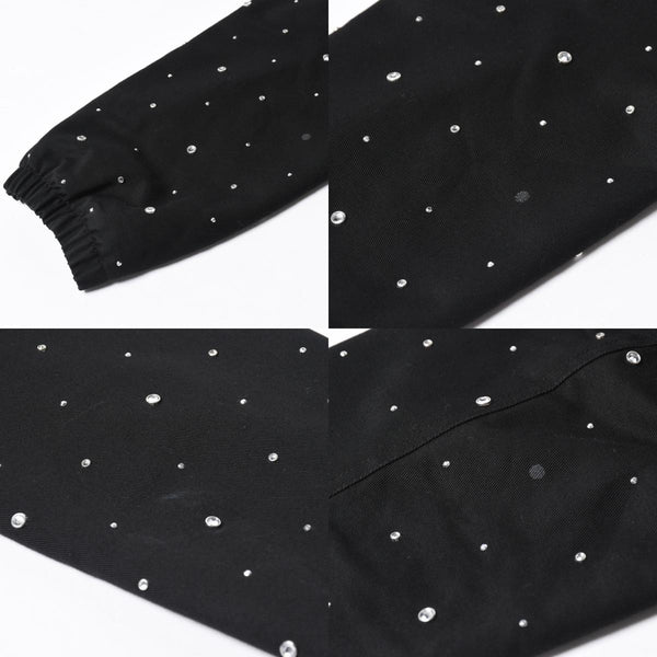 Givenchy ジバンシー リバーシブル コーチジャケット BM013814G1 サイズ46 ラインストーン ブラック クリア 刺繍ロゴ 美品 中古 4a007247