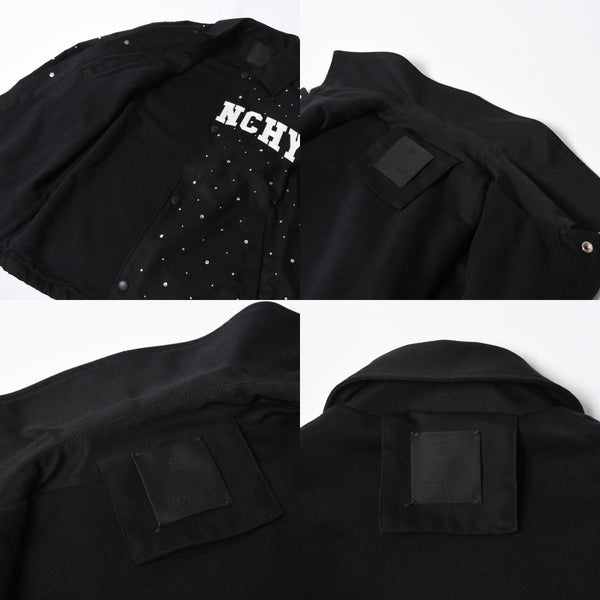 Givenchy ジバンシー リバーシブル コーチジャケット BM013814G1 サイズ46 ラインストーン ブラック クリア 刺繍ロゴ 美品 中古 4a007247