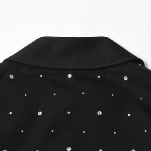 Givenchy ジバンシー リバーシブル コーチジャケット BM013814G1 サイズ46 ラインストーン ブラック クリア 刺繍ロゴ 美品 中古 4a007247