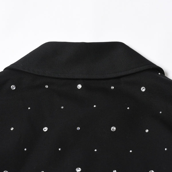 Givenchy ジバンシー リバーシブル コーチジャケット BM013814G1 サイズ46 ラインストーン ブラック クリア 刺繍ロゴ 美品 中古 4a007247