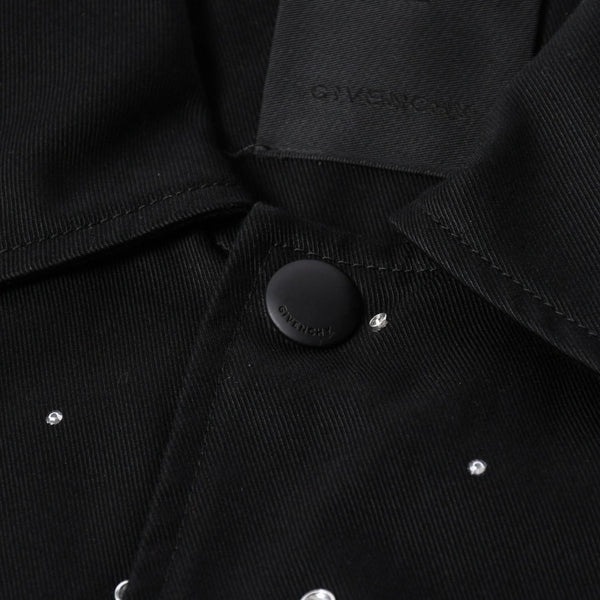 Givenchy ジバンシー リバーシブル コーチジャケット BM013814G1 サイズ46 ラインストーン ブラック クリア 刺繍ロゴ 美品 中古 4a007247