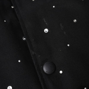 Givenchy ジバンシー リバーシブル コーチジャケット BM013814G1 サイズ46 ラインストーン ブラック クリア 刺繍ロゴ 美品 中古 4a007247