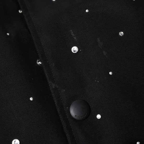 Givenchy ジバンシー リバーシブル コーチジャケット BM013814G1 サイズ46 ラインストーン ブラック クリア 刺繍ロゴ 美品 中古 4a007247