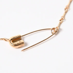 極美品 CHROME HEARTS クロムハーツ 22K セーフティピン ツイストチェーンネックレス 重量11.72g 20インチ ダイヤモンド ゴールド 中古 4a007265