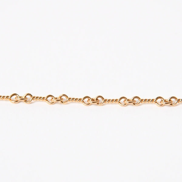 極美品 CHROME HEARTS クロムハーツ 22K セーフティピン ツイストチェーンネックレス 重量11.72g 20インチ ダイヤモンド ゴールド 中古 4a007265