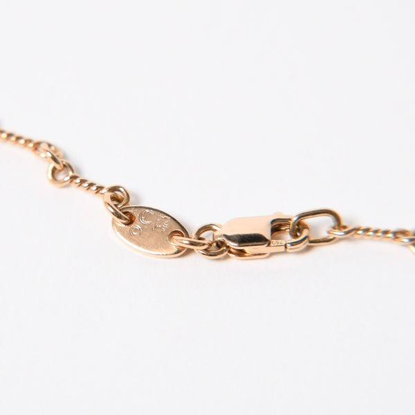極美品 CHROME HEARTS クロムハーツ 22K セーフティピン ツイストチェーンネックレス 重量11.72g 20インチ ダイヤモンド ゴールド 中古 4a007265