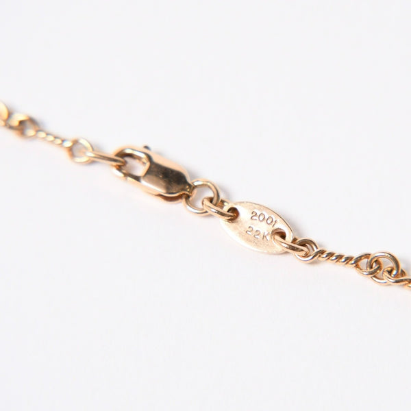 極美品 CHROME HEARTS クロムハーツ 22K セーフティピン ツイストチェーンネックレス 重量11.72g 20インチ ダイヤモンド ゴールド 中古 4a007265