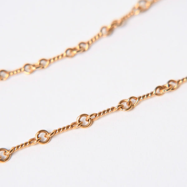 極美品 CHROME HEARTS クロムハーツ 22K セーフティピン ツイストチェーンネックレス 重量12.42g 20インチ ダイヤモンド ゴールド 中古 4a007266
