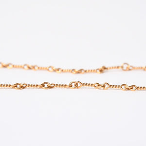 極美品 CHROME HEARTS クロムハーツ 22K セーフティピン ツイストチェーンネックレス 重量12.42g 20インチ ダイヤモンド ゴールド 中古 4a007266