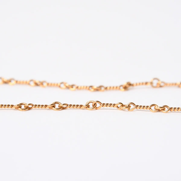 極美品 CHROME HEARTS クロムハーツ 22K セーフティピン ツイストチェーンネックレス 重量12.42g 20インチ ダイヤモンド ゴールド 中古 4a007266