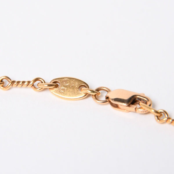 極美品 CHROME HEARTS クロムハーツ 22K セーフティピン ツイストチェーンネックレス 重量12.42g 20インチ ダイヤモンド ゴールド 中古 4a007266