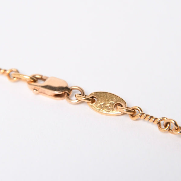 極美品 CHROME HEARTS クロムハーツ 22K セーフティピン ツイストチェーンネックレス 重量12.42g 20インチ ダイヤモンド ゴールド 中古 4a007266