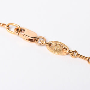 極美品 CHROME HEARTS クロムハーツ 22K セーフティピン ツイストチェーンネックレス 重量12.42g 20インチ ダイヤモンド ゴールド 中古 4a007266