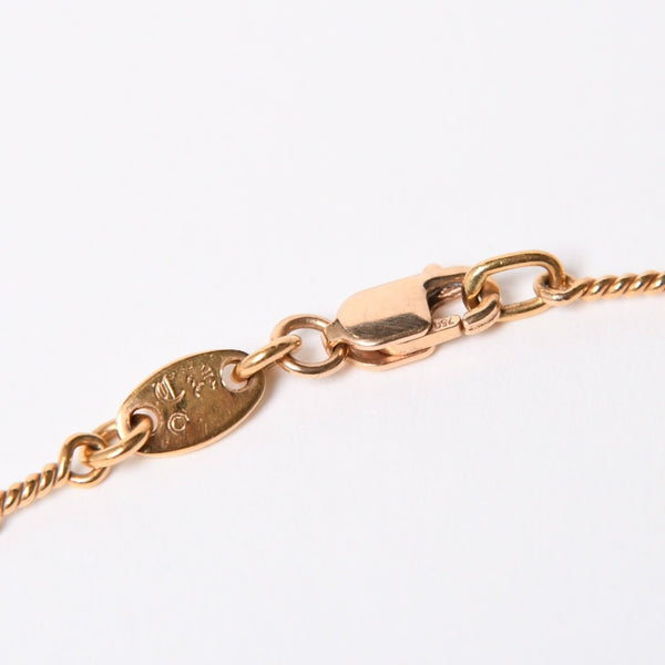 極美品 CHROME HEARTS クロムハーツ 22K セーフティピン ツイストチェーンネックレス 重量12.42g 20インチ ダイヤモンド ゴールド 中古 4a007266