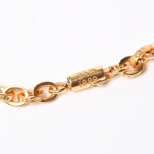 極美品 CHROME HEARTS クロムハーツ PAPER CHAIN 24INCH 22k ペーパーチェーン ネックレス 24インチ 重量約68.0g シルバー925 中古 4a007294