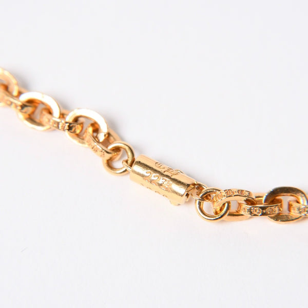 極美品 CHROME HEARTS クロムハーツ PAPER CHAIN 24INCH 22k ペーパーチェーン ネックレス 24インチ 重量約68.0g シルバー925 中古 4a007294