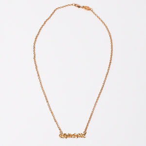 極美品 CHROME HEARTS クロムハーツ 22K HEARTS ロゴバーネックレス 重量9.34g 16インチ ゴールド アクセサリー 中古 4a007268