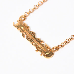 極美品 CHROME HEARTS クロムハーツ 22K HEARTS ロゴバーネックレス 重量9.34g 16インチ ゴールド アクセサリー 中古 4a007268